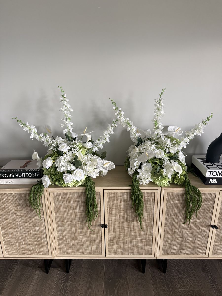 White & Green Luxury Faux Wedding/Event Florals