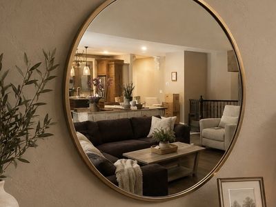 Large Heavy Round Brass Wall Mirror