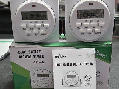 BN-LINK Indoor Digital Timer Outlet 2 Plugs Brand New Instructions 2 Timers