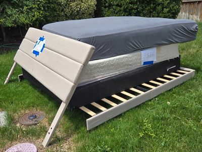 Mattress, base and part of a frame