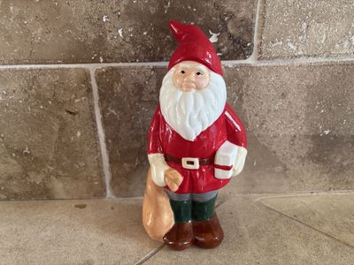 Retired Ikea 10" Ceramic Santa Gnome Like New