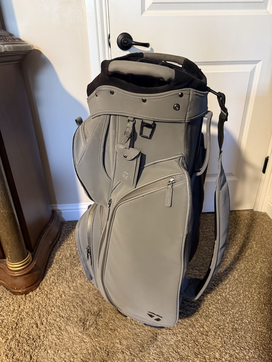 TaylorMade Signature Golf Cart Bag - Grey, Excellent Quality, Multiple Pockets