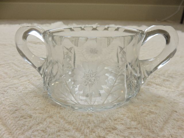 VINTAGE 1930'S HAND-CUT CRYSTAL SUGAR BOWL