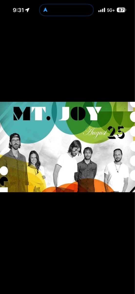 Ogden twilight Mt Joy ticket 8/25/26