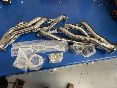 Polished Stainless SBC Shorty Headers w/ Hardware & Gaskets