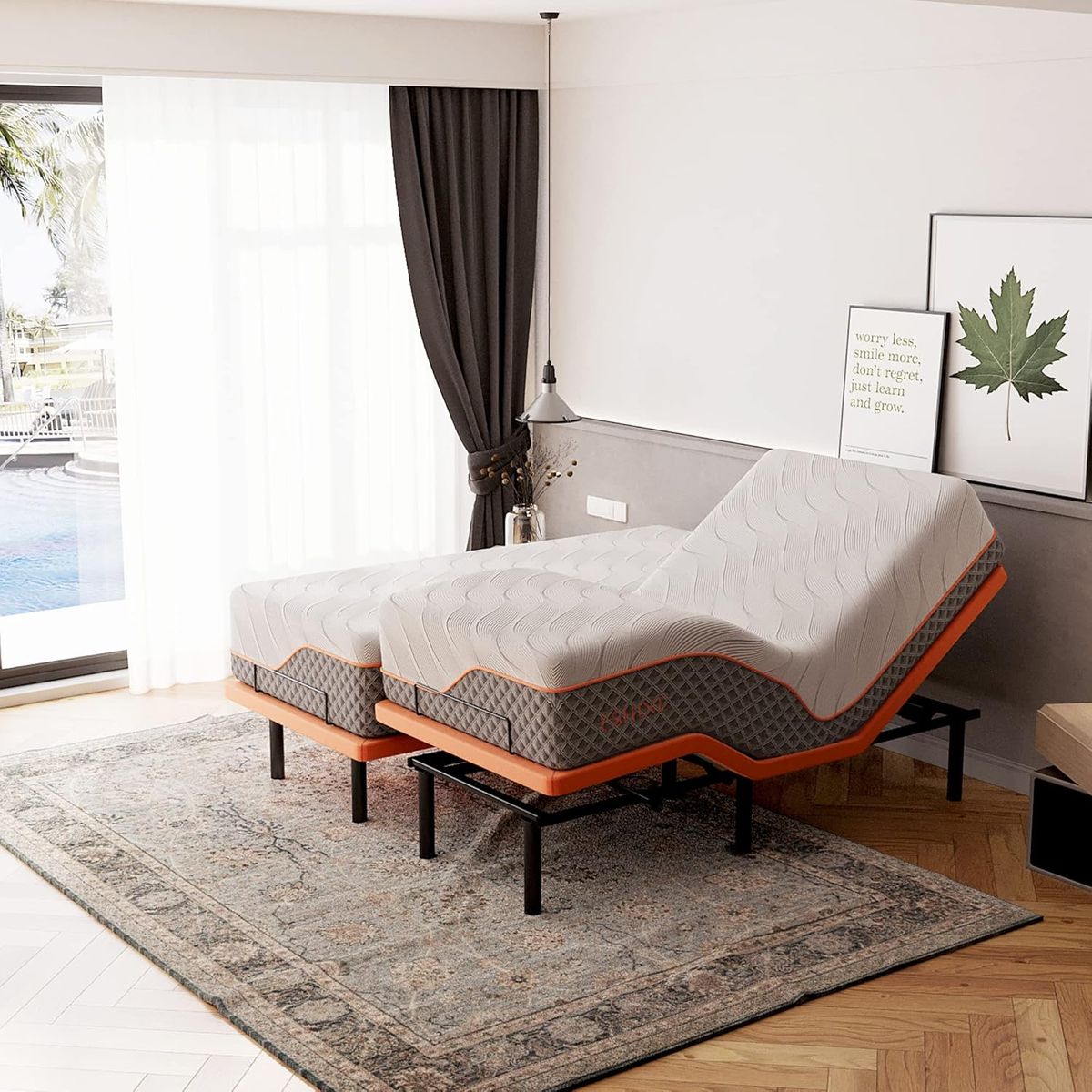 Twin Adjustable bed frame and mattress