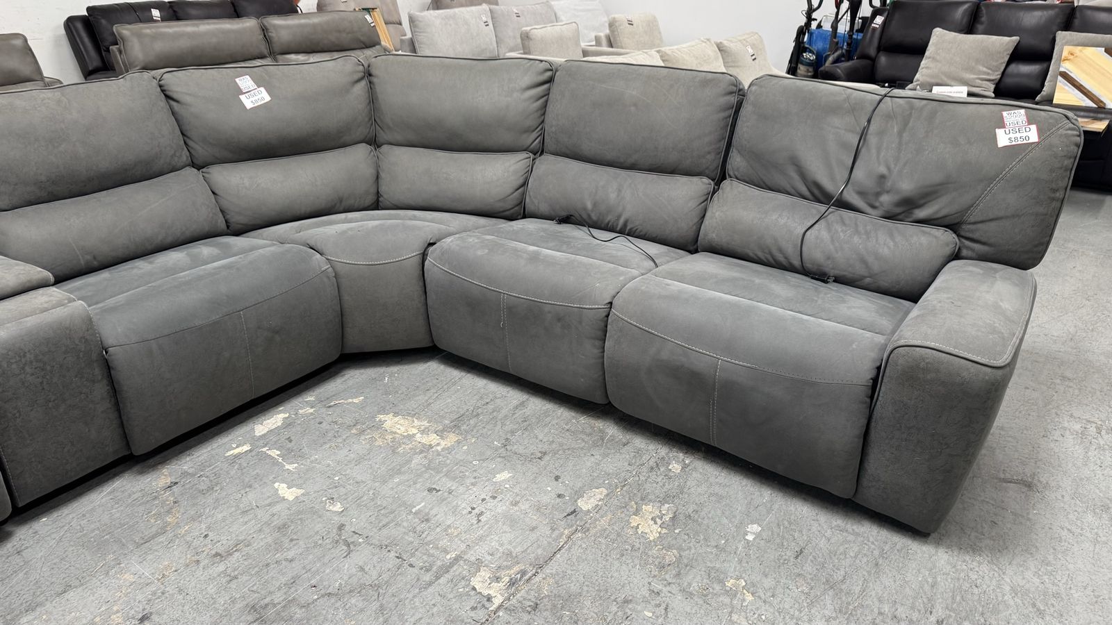 Recliner Sectional Fabric Electric USED