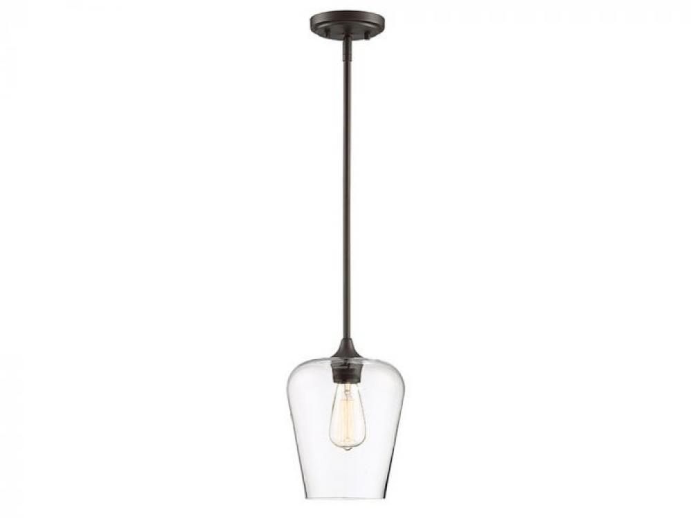Transitional/ Modern Traditional Single Light Pendant in Bronze