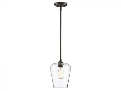Transitional/ Modern Traditional Single Light Pendant in Bronze