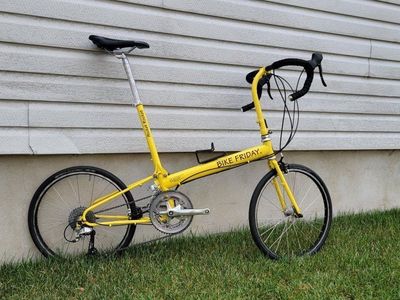 2008 Bike Friday Pocket Rocket Folding Bike 20in Wheels Steel Frame Canary Yellow