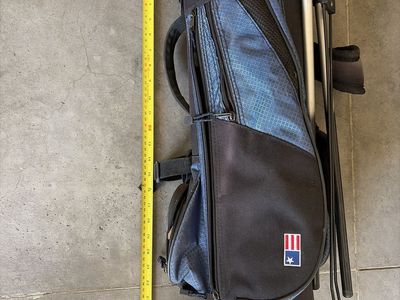 Black and Blue Stand Golf Bag with Dual Straps and Pockets