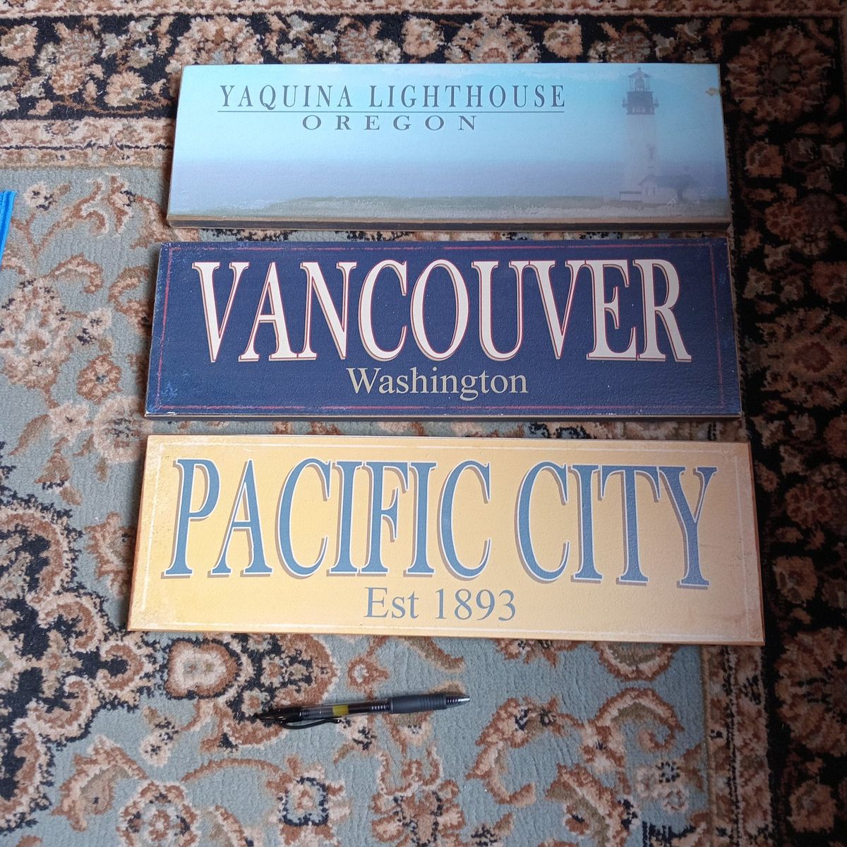 Oregon Washington Beach Wooden Signs