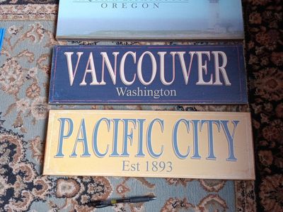 Oregon Washington Beach Wooden Signs