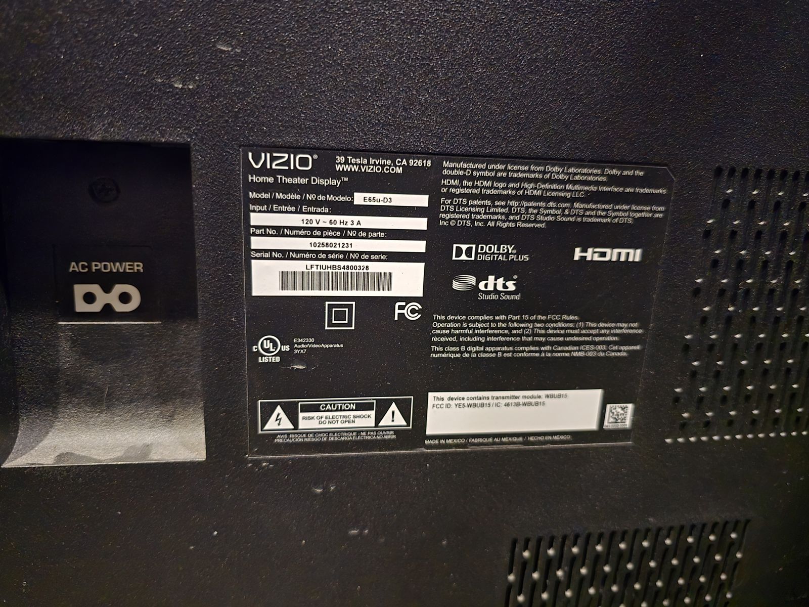 Vizio 65"
