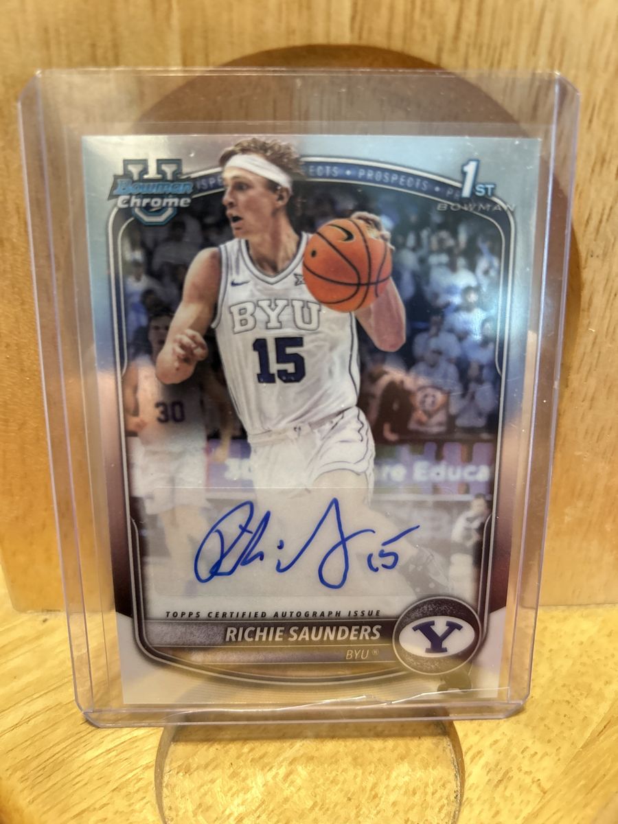 2026 Rookie Basketball Bowman Chrome Richie Saunders BYU Certified Autograph 1st Bowman Trading Card Certified Auto 