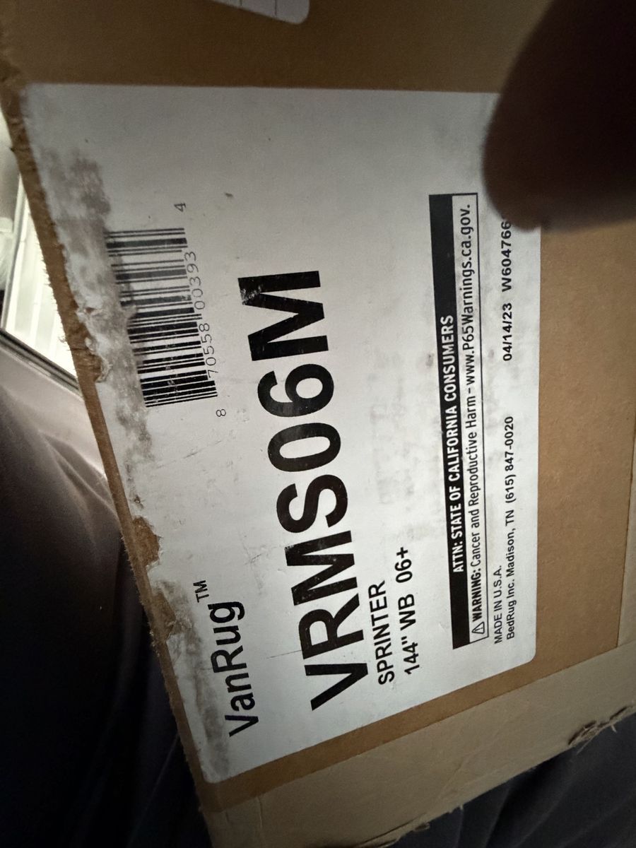 VanRug Sprinter 144" WB 06+ Cargo Van Carpet Kit - VRMS06M - New in Box