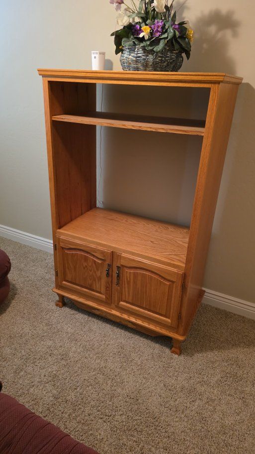 solid oak entertainment center