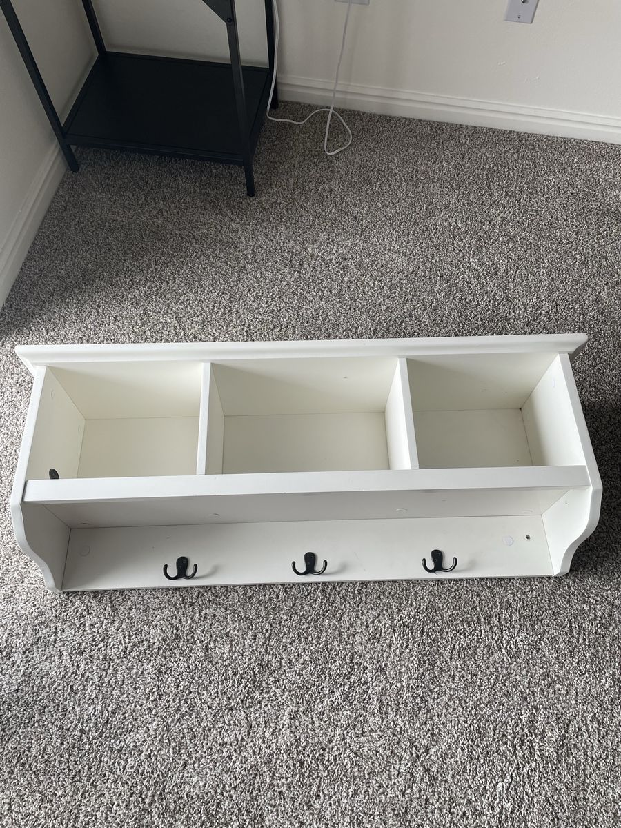 Wall Shelf With Coat Hooks