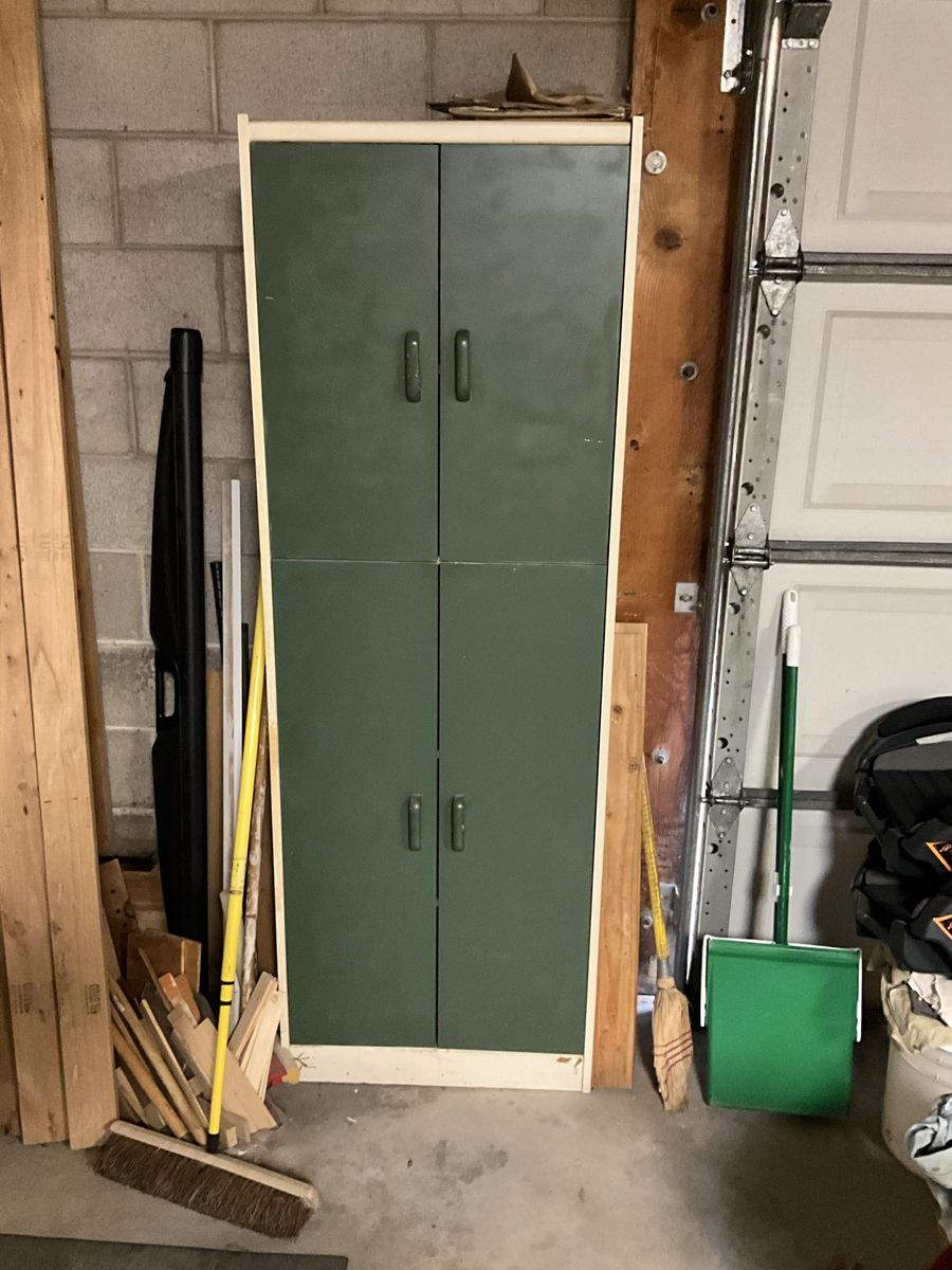 Tall Four-Door Garage Storage Cabinet with Shelves