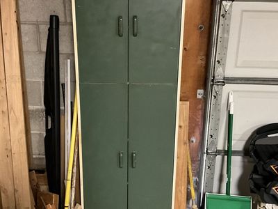 Tall Four-Door Garage Storage Cabinet with Shelves