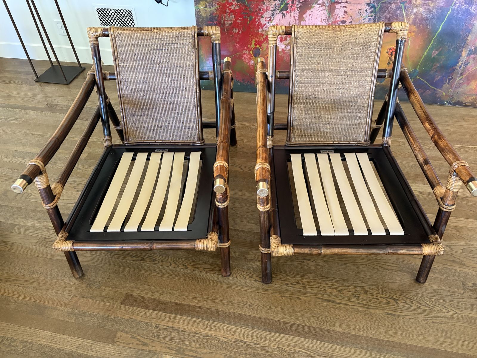 Ficks Reed rate bamboo lounge chairs (two)