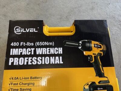 New Silvel Impact Wrench 480 Ft-lbs with 4AH battery New in box. Never opened. $50.00 OBO