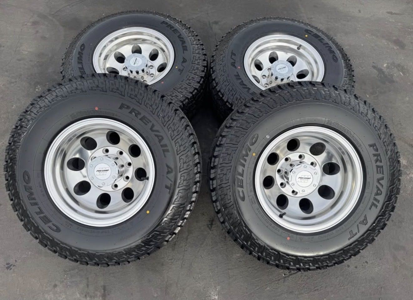New LT285/75r16 AT Pro Comp Mod Alloy Polished 8x6.5 8 lug Dodge Ram Cummins OBS Ford Chevy Silverado GMC Sierra