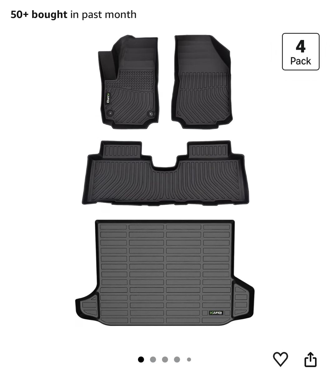 KAIMAI 4-Piece All-Weather Floor Mats for Terrain/Equinox 2018-2024 (Black)