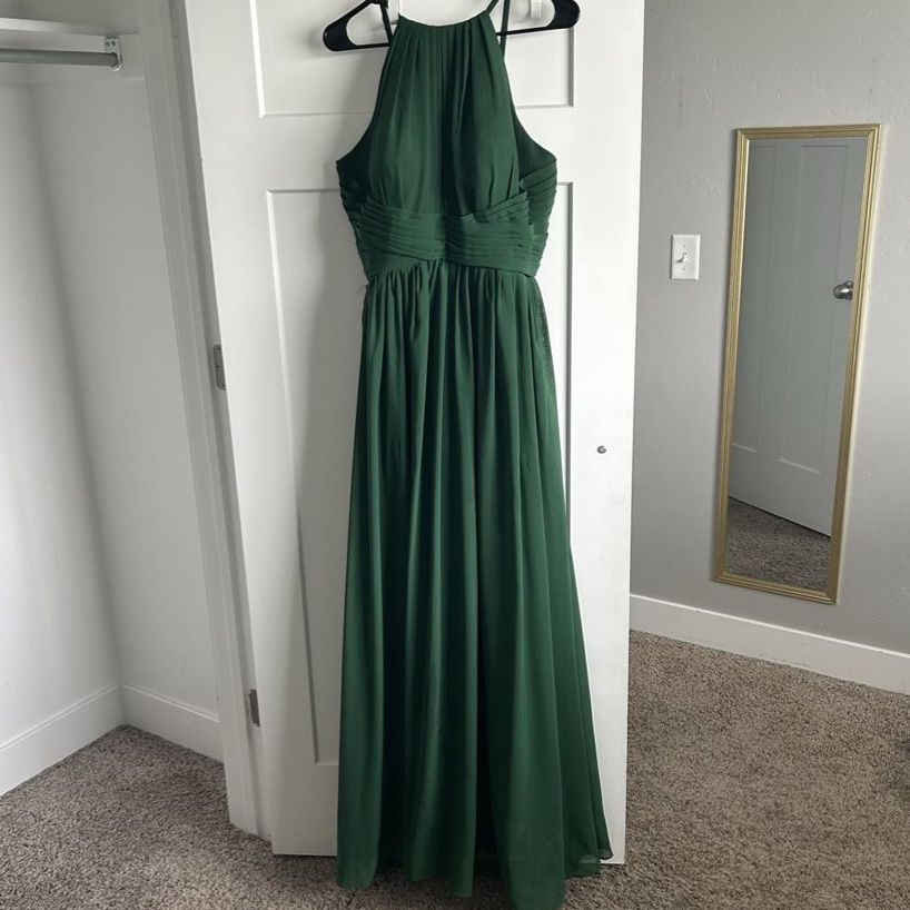 Dark green long formal dress (Prom, Hoco, Gala) - size 14