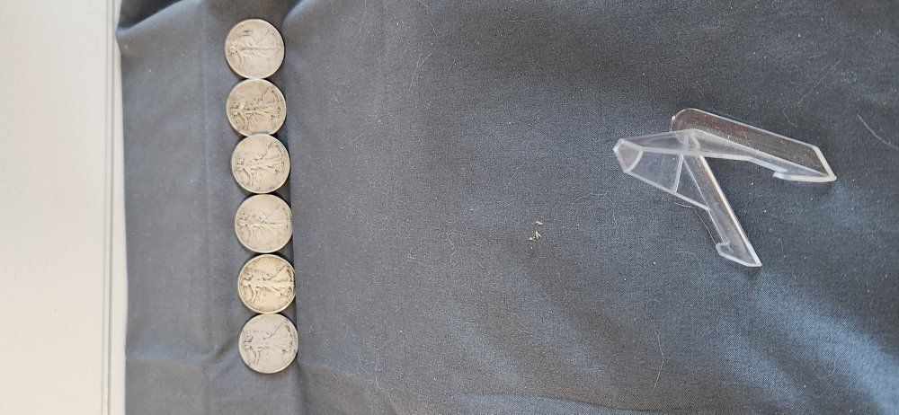 Silver Walking Liberty Half Dollars .50 Cents 1918. 1937, 1940, 1943, 1946