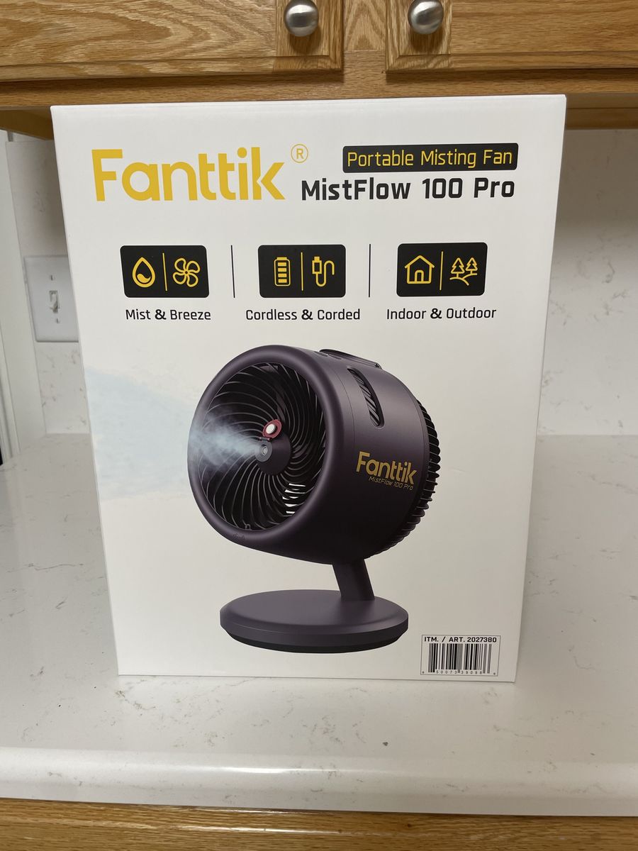Fanttik MistFlow 100 Pro Portable Misting Fan - Cordless/Corded, Indoor/Outdoor