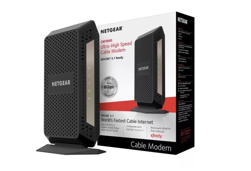 Brand New in Box Netgear Cable Modem - Black (CM1000-100NAS)