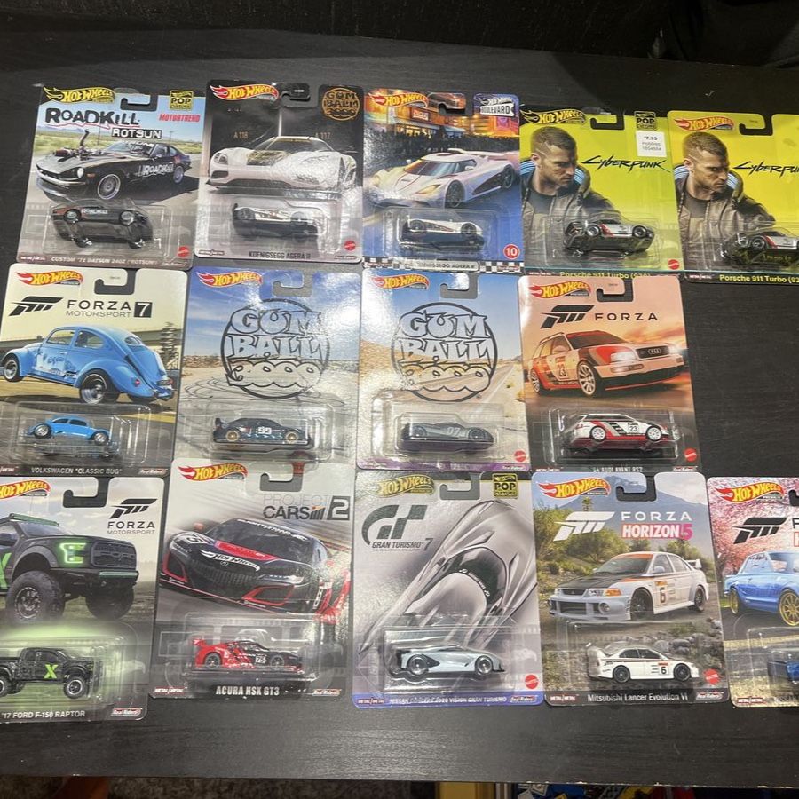 18 Assorted premium Hot Wheels