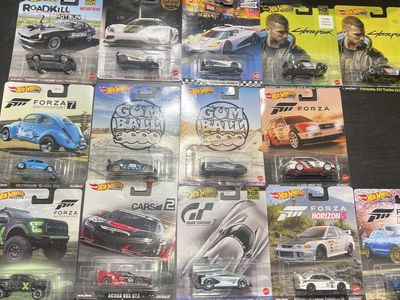 18 Assorted premium Hot Wheels
