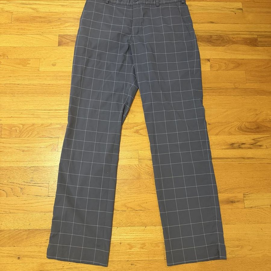 Nike Dri-Fit Flat Front Plaid Golf Pants - Men's Blue-Gray 34” x34”