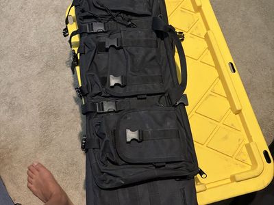 Black Tactical Rifle Case Padded 42-inch with External Pockets and Shoulder Strap