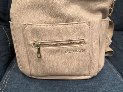 Fawn Design Faux Leather Blush Pink Diaper Bag Backpack