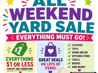 Everything $1 or less! YARD SALE!