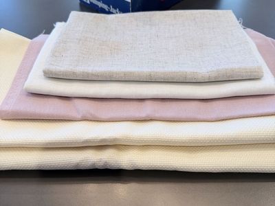 Various Embroidery Fabrics & Floss - Crafting & Sewing Material Bundle