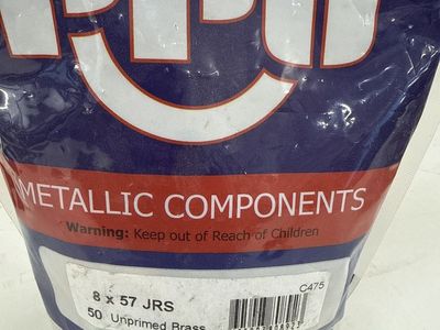 PPU 8x57 JRS Unprimed Brass Rifle Cartridge Cases - 50 Count Metallic Components