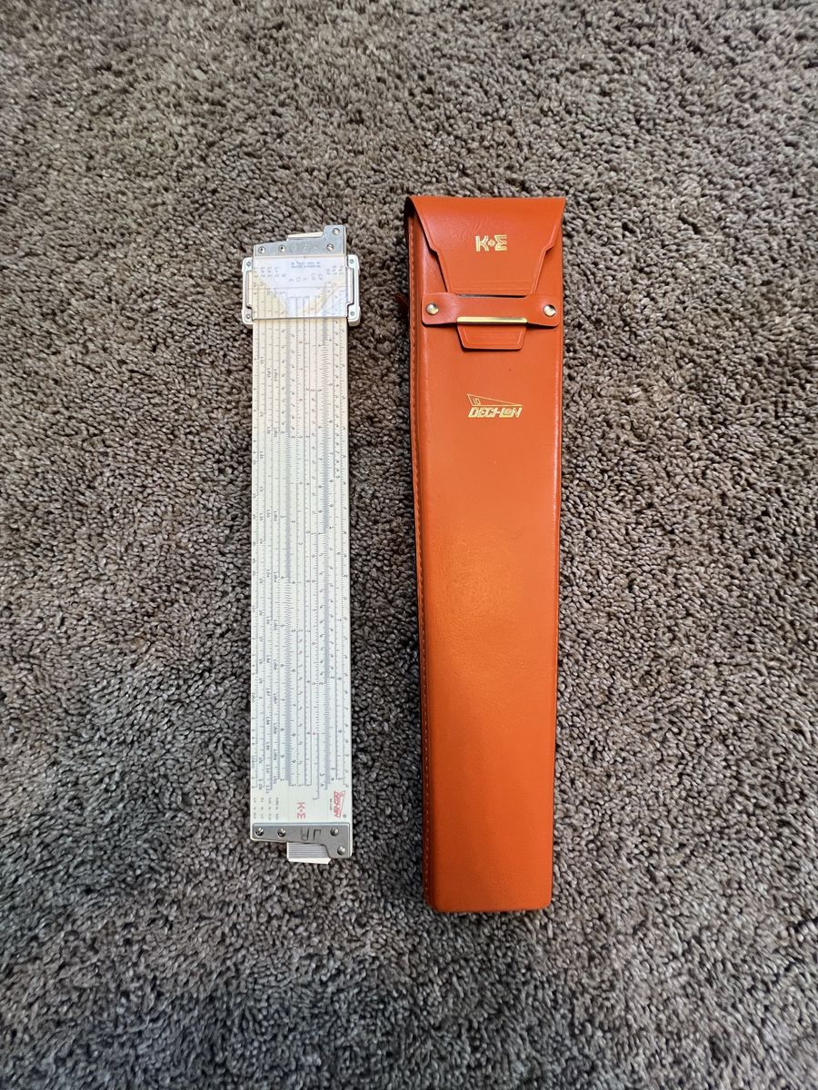 Vintage Keuffel & Esser K&E Deci-Lon 68 1100 Slide Rule with Case 55$ OBO