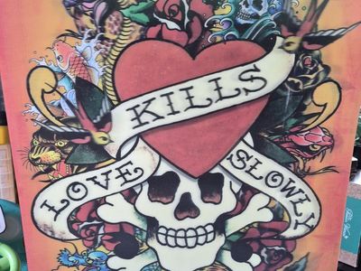 "Love Kills Slowly" 3D lenticular poster by Pyramid Posters.vintage 2009 Ed Hardy