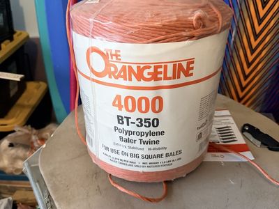 The Orangeline 4000 BT-350 Polypropylene Baler Twine - 17.9 lbs, Hi-Visibility Orange