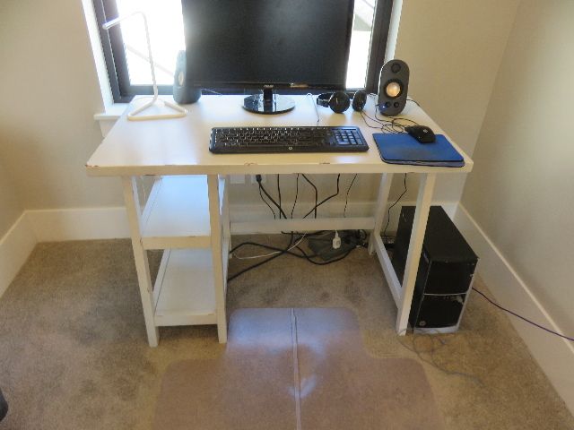 WHITE "DISTRESSED FINISH" DESK AND/OR COMPUTER TABLE