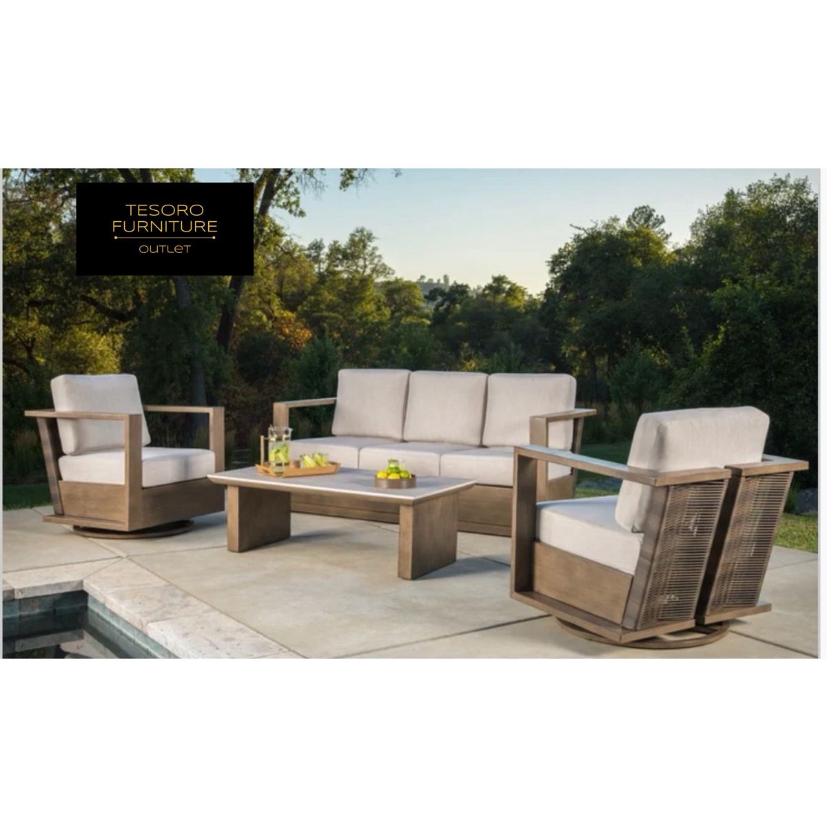 NEW SUNBRELLA SORRENTO PATIO SET WE OFFER DELIVERY