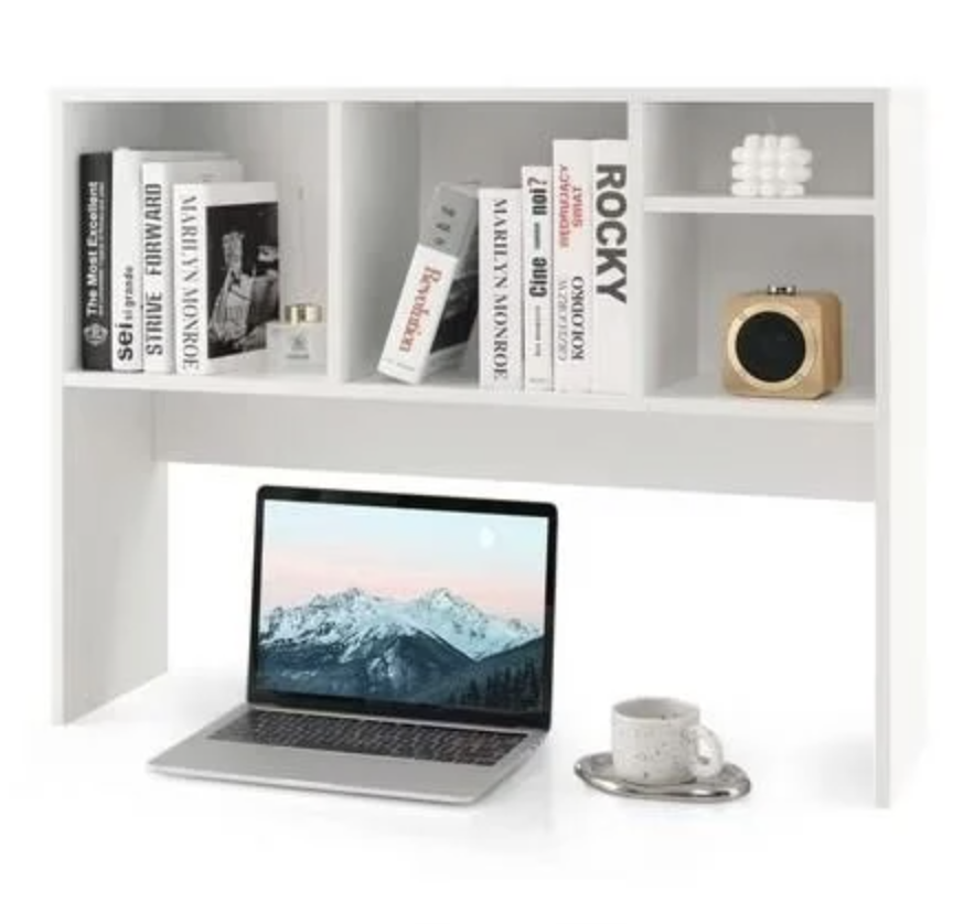 New! Computer Desktop Bookshelf, Storage Organizer with 4 Cubbies
