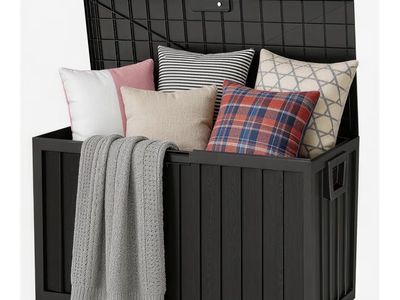 75 Gallon Outdoor Storage Box Waterproof,350LBS Lockable Patio Storage Box for Patio Cushions,Garden Tools and Tools Storage,Out