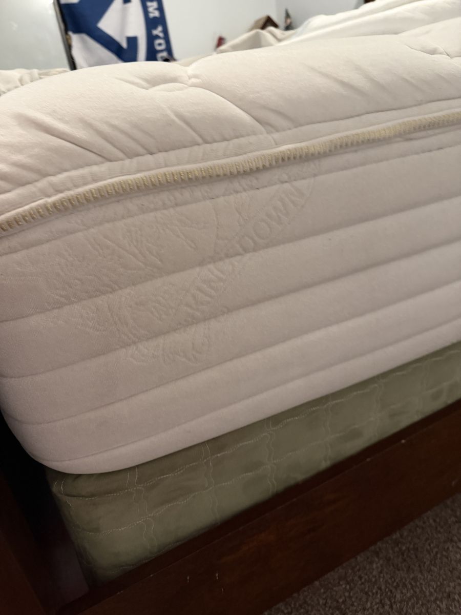 King size bed frame with mattress and box spring 