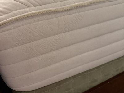 King size bed frame with mattress and box spring