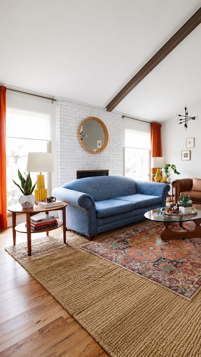 Vintage Prussian Blue Woven Microdot 2-Seater Loveseat w/Parsons Legs & Rolled Armrests